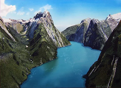 Above Milford Sound painting